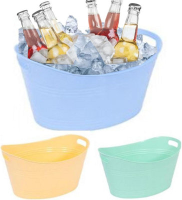 Almineez Premium Plastic Drink Bucket Large 24L Beverage Tub with Handles Perfect for Parties BBQs