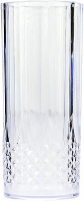 Almineez Stylish Set of 6 Hi Ball Plastic Acrylic Drink Tumblers Crystal Effect Glass Cups Reusable Glasses Great for Picnics BBQ