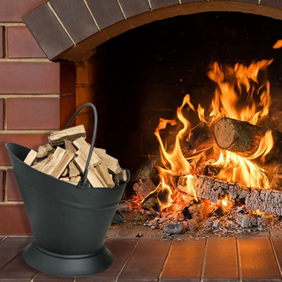 Almineez Vintage Style Large Fireside Waterloo Coal Bucket With Shovel & Brush Scuttle Hod Coal Fire Wood Burner - 3