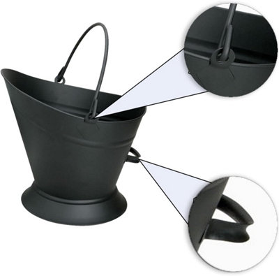 Almineez Vintage Style Large Fireside Waterloo Coal Bucket With Shovel & Brush Scuttle Hod Coal Fire Wood Burner - 4