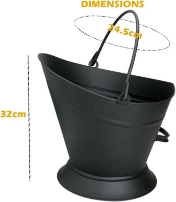Almineez Vintage Style Large Fireside Waterloo Coal Bucket With Shovel & Brush Scuttle Hod Coal Fire Wood Burner - 5
