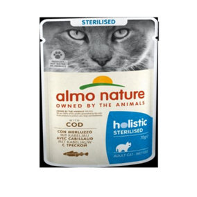 Almo Nature Functional Wet Cat Pouch Sterilised +  Cod 70g (Pack of 30)