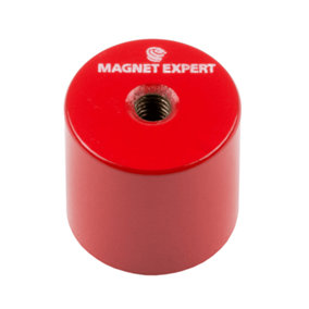 Alnico Deep Pot Magnet for High-Temp, Engineering, and Manufacturing - 27mm dia x 25mm thick c/w M6 threaded hole - 6kg Pull