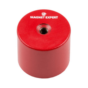 Alnico Deep Pot Magnet for High-Temp, Engineering, and Manufacturing - 35mm dia x 30mm thick c/w M6 threaded hole - 14kg Pull