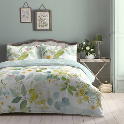 Alora 100% Cotton Floral Print Duvet Cover Set