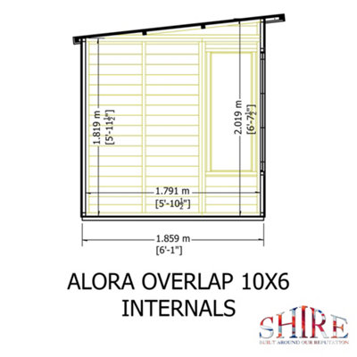Alora 10x6 Pent Summerhouse with 5 windows and interchangeable configuration