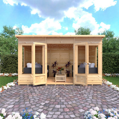 Alora 12x6 Pent Summerhouse with 6 windows and interchangeable configuration