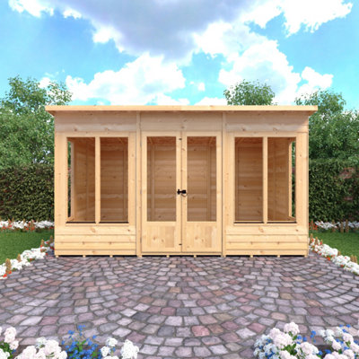 Alora 12x6 Pent Summerhouse with 6 windows and interchangeable configuration