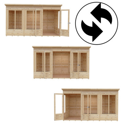 Alora 12x6 Pent Summerhouse with 6 windows and interchangeable configuration