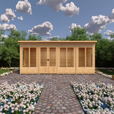Alora 16x6 Pent Summerhouse with 8 windows and interchangeable configuration