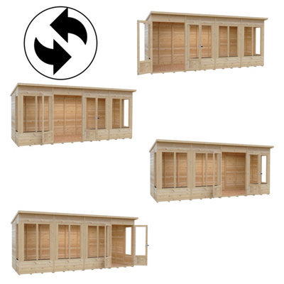 Alora 16x6 Pent Summerhouse with 8 windows and interchangeable configuration