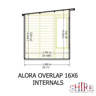 Alora 16x6 Pent Summerhouse with 8 windows and interchangeable configuration