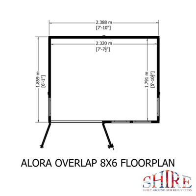Alora 8x6 Pent Summerhouse with 3 windows and interchangeable configuration
