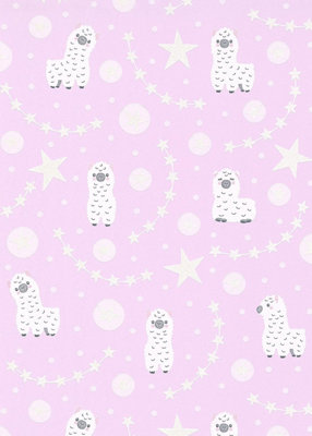 Alpaca Sweet and Cool Pink Wallpaper