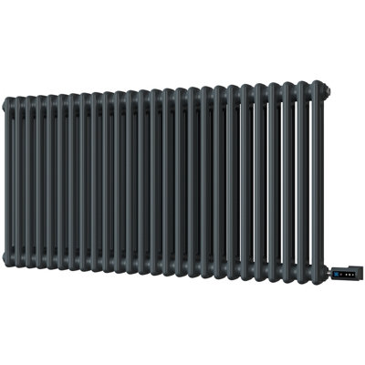 Alpha Anthracite Column Electric Radiator 600mm x W1164mm 2 Column ...