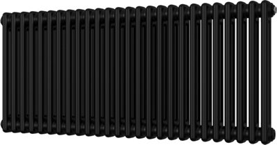 Alpha - Black Column Radiator H500mm x W1164mm 2 Column
