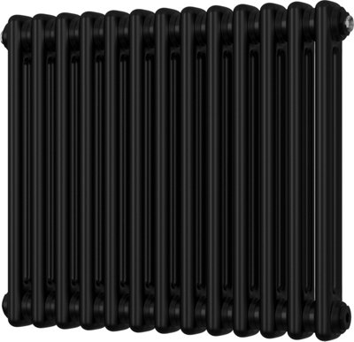 Alpha - Black Column Radiator H500mm x W592mm 2 Column