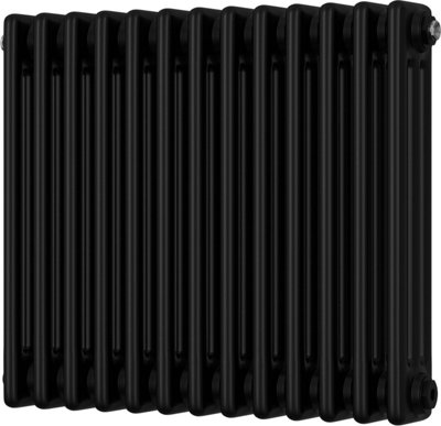 Alpha - Black Column Radiator H500mm x W599mm 3 Column