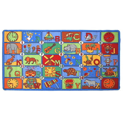 Alphabet Play Mat Nursery Play Room Non Slip Rug - 100x150cm