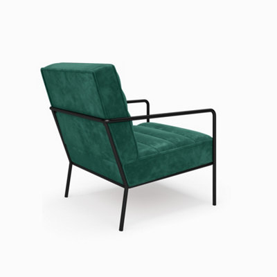 Alphason bookham accent chair in green velvet