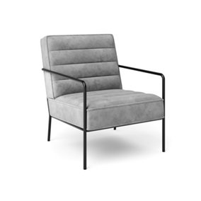 Alphason bookham accent chair in grey velvet
