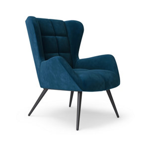 Alphason dalton accent chair in blue velvet