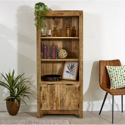 Alphon Mango Wooden Bookcase With 2 Doors | DIY at B&Q