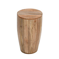 Alphon Mango Wooden Drum Side Table