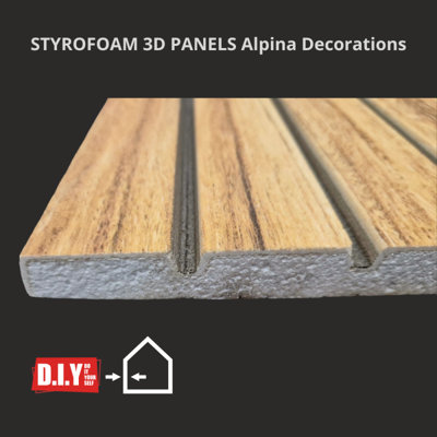 Alpina 3D Styrofoam Panel: Dimensions 1150mm x 500mm x 25mm - Coverage Area 0.58m2 (6.25 sqft)