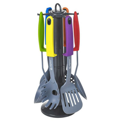 Alpina 7 Piece Kitchen Utensil Set with Rack
