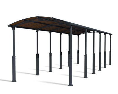 Alpine 12700 RV Carport Kit - Aluminium/Polycarbonate - L1290 x W352 x H307 - Grey