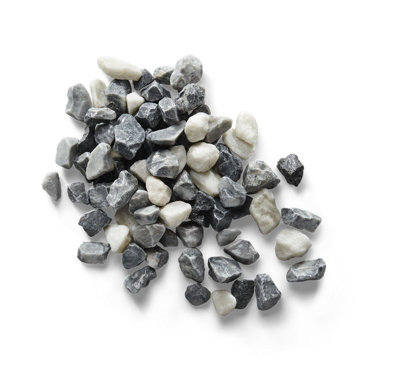Alpine Black Bulk Bag 850 kg Premium Chippings - 12-25 mm Cool Grey/Icy White and Black Basalt Gravel - L100 x W100 x H80 cm