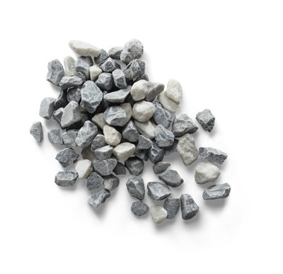 Alpine Black Bulk Bag 850 kg Premium Chippings - 12-25 mm Cool Grey/Icy White and Black Basalt Gravel - L100 x W100 x H80 cm