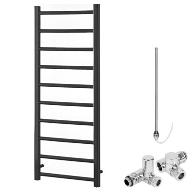 Alpine  Dual Fuel Heated Towel Rail, Anthracite - W500 x H1200 mm