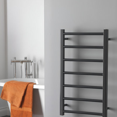 Alpine Heated Towel Rail For Central Heating, Anthracite - W500 x H1200 mm