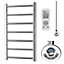 Alpine Thermostatic Electric Heated Towel Rail With Timer, Chrome - W500 x H1200 mm