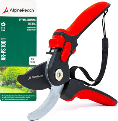 AlpineReach Bypass Secateurs for Gardening, Sharp Ergonomic Pruning Shears, Heavy Duty High Carbon Steel Blade, Adjustable Handle