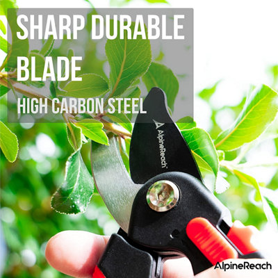 AlpineReach Bypass Secateurs for Gardening, Sharp Ergonomic Pruning Shears, Heavy Duty High Carbon Steel Blade, Adjustable Handle
