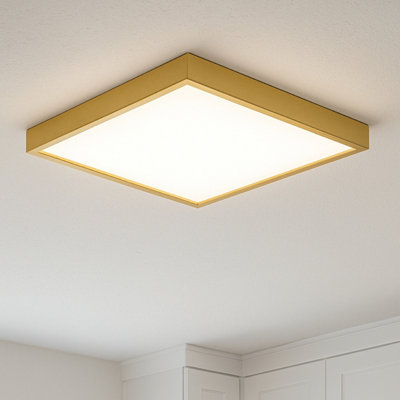 ALTAR Gold Square LED Ceiling Light, 4000K, 24W, 1680lm, IP44