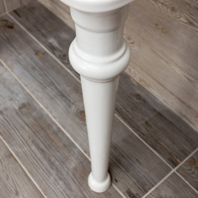 Altara Traditional Console Basin with Ceramic Legs - 3