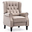 ALTHORPE WING BACK FIRESIDE RECLINER FABRIC OCCASIONAL ARMCHAIR SOFA CHAIR (Pumice, Linen)