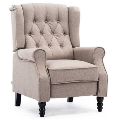 ALTHORPE WING BACK FIRESIDE RECLINER VELVET OCCASIONAL ARMCHAIR SOFA CHAIR  (Grey, Velvet)