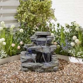 Altico Brecon Falls (GRC) Solar Water Feature with Protective Cover