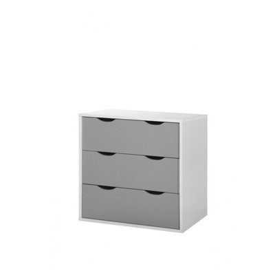 Alton 3 Drawer Bedroom Cabinet Bedside Chest Of Drawers White & Grey
