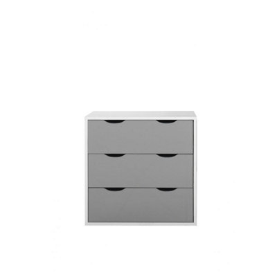 Alton 3 Drawer Bedroom Cabinet Bedside Chest Of Drawers White & Grey