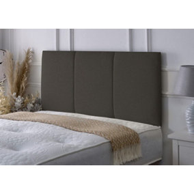 Alton Chenille 4ft Small Double 24" Headboard - Charcoal