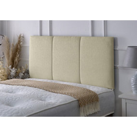 Alton Chenille 4ft Small Double 24" Headboard - Cream