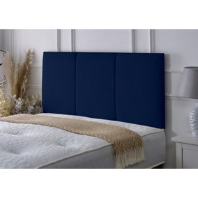 Alton Chenille 4ft6 Double 24" Headboard - Blue