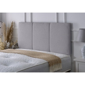 Alton Chenille 6ft Super King 24" Headboard - Light Grey