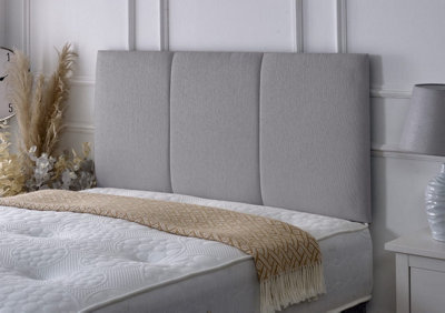 Alton Chenille Headboard - 4ft Small Double - Light Grey Chenille